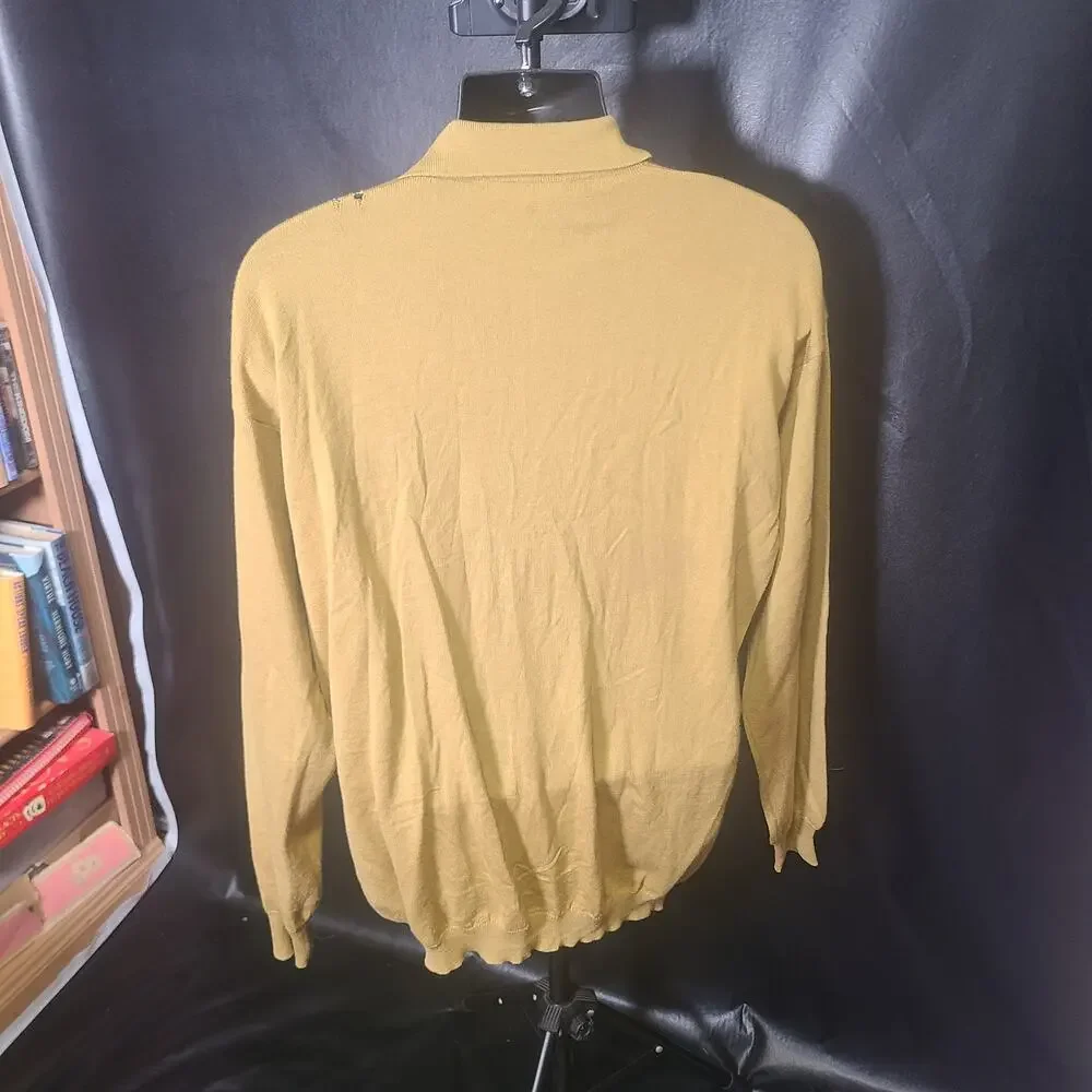 Vintage yellow Gucci knit long-sleeve collared sweater size 54